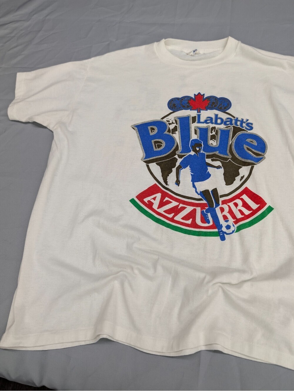 Labatts Blue Azzurri SoccerAdidas Vintage T-Shirt XL White